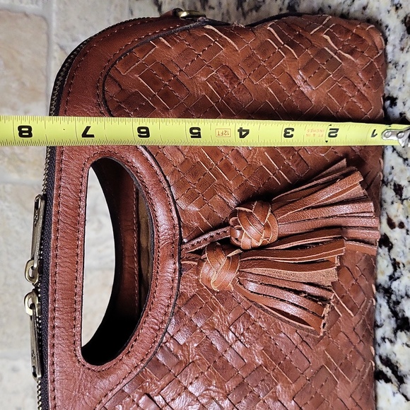 Patricia Nash Sora Braided Stitch Leather Cutout Satchel - Picture 4 of 13